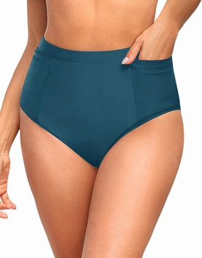 Tempt Me Women High Waisted Bikini Bottoms - Tummy Control Bathing Suit Swim Bottoms with Pockets 2025