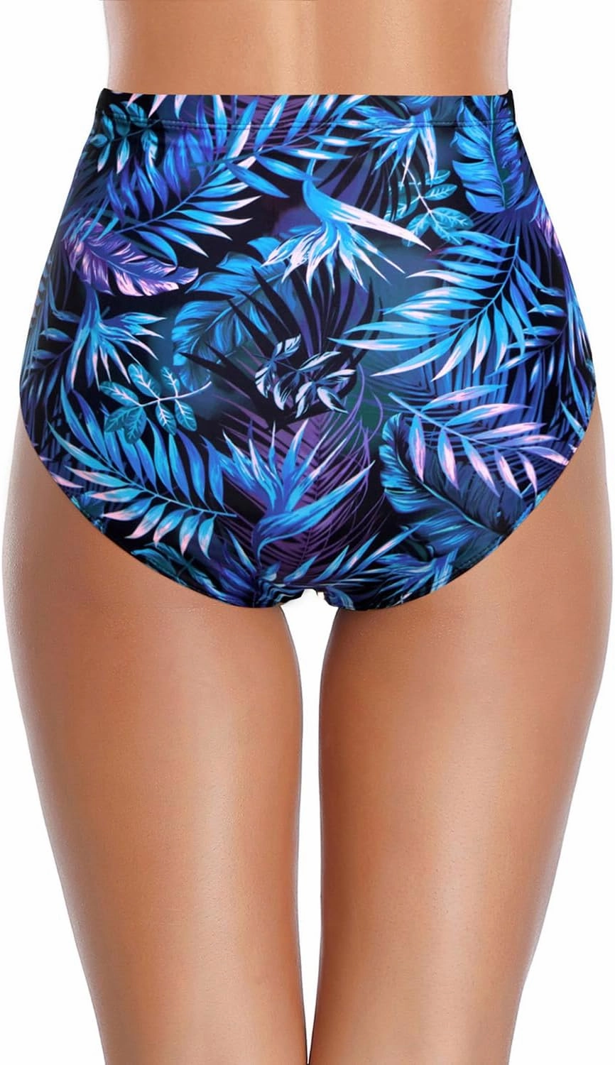 Tempt Me Women High Waisted Bikini Bottoms Tummy Control Swimsuit Bottoms Ruched Bathing Suit Bottom