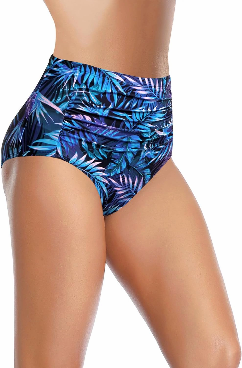 Tempt Me Women High Waisted Bikini Bottoms Tummy Control Swimsuit Bottoms Ruched Bathing Suit Bottom