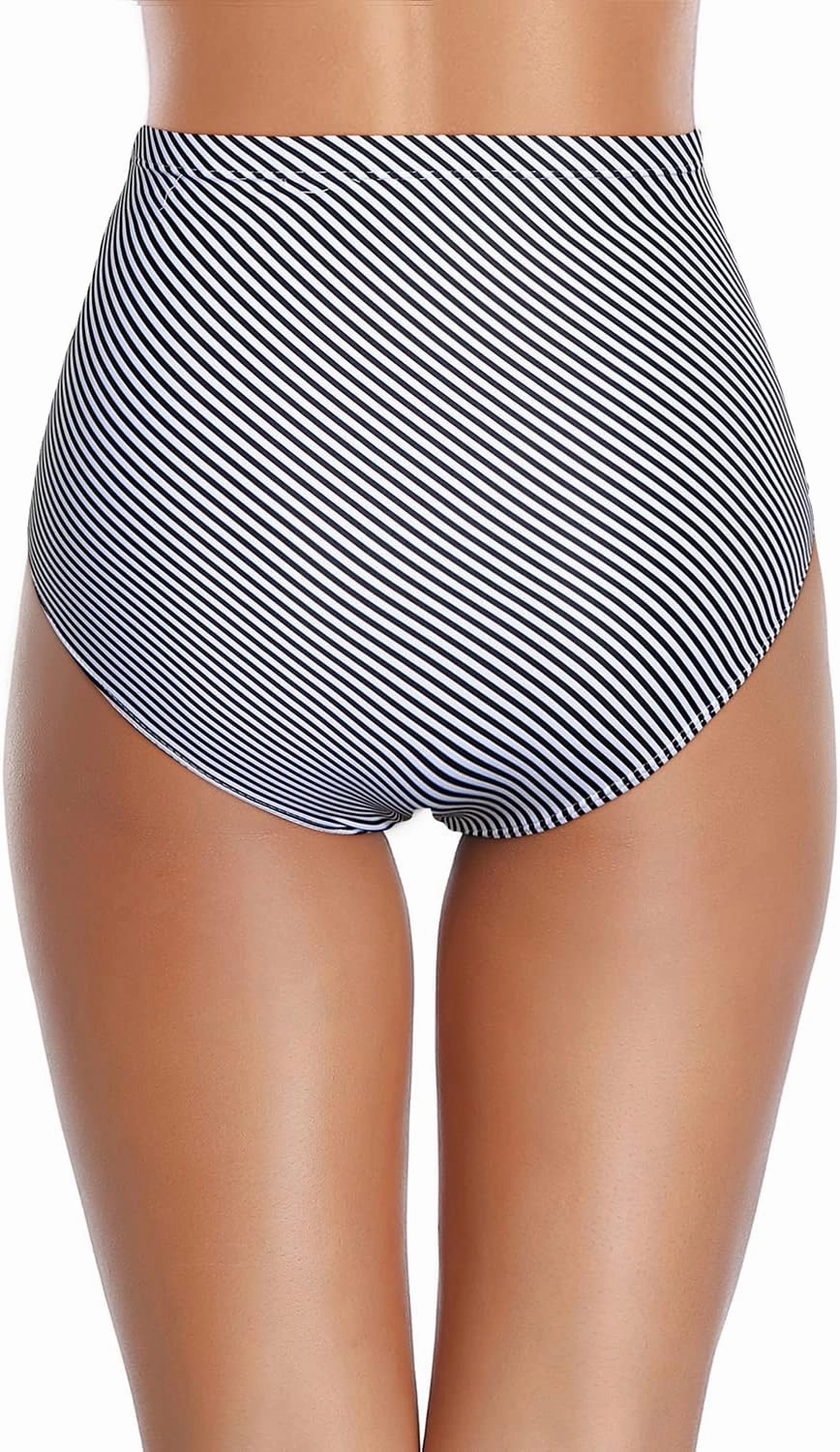 Tempt Me Women High Waisted Bikini Bottoms Tummy Control Swimsuit Bottoms Ruched Bathing Suit Bottom