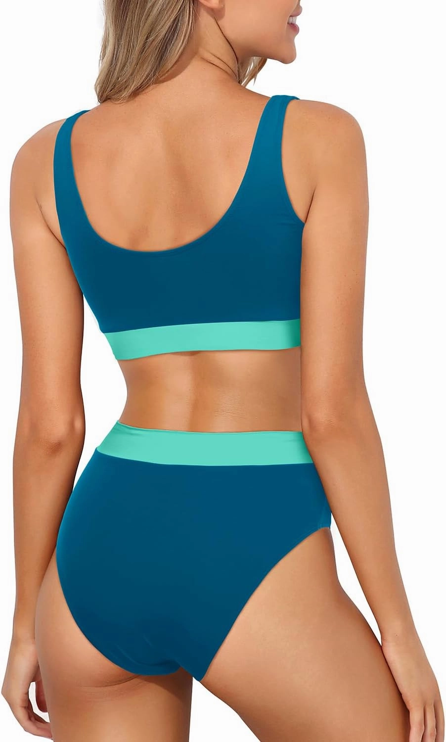 Tempt Me Women High Waisted Bikini Sets Two Piece Swimsuits Sport Bathing Suits with V Cut Bottom