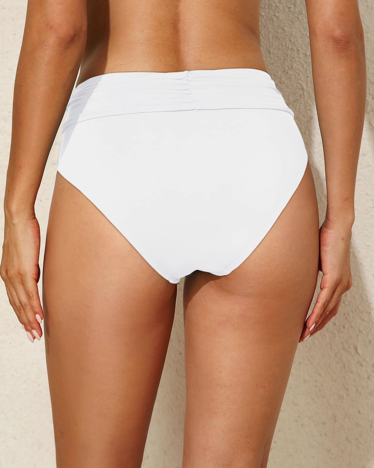 Tempt Me Women Mid Rise Bikini Bottoms Full Coverage Swimsuit Ruched Scrunch Swim Bottom