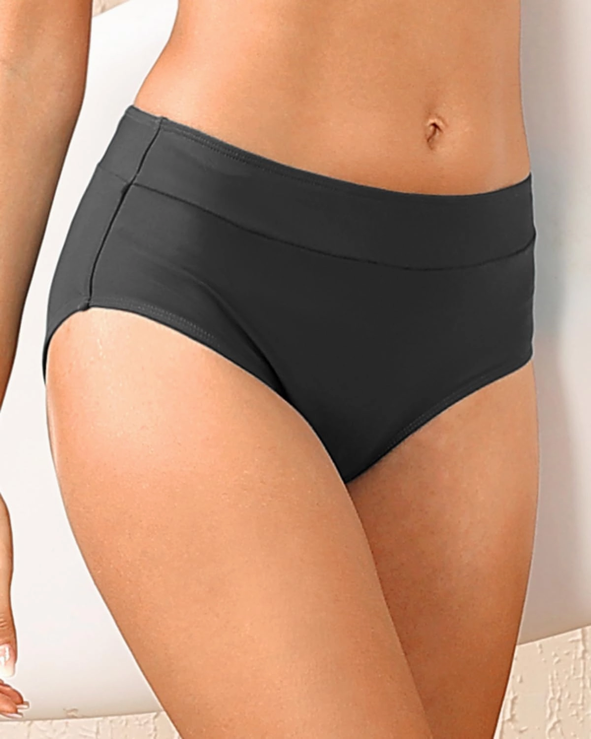 Tempt Me Women Mid Waist Bikini Bottoms - Full Coverage Bathing Suit Swim Bottom Swimsuit Swimwear