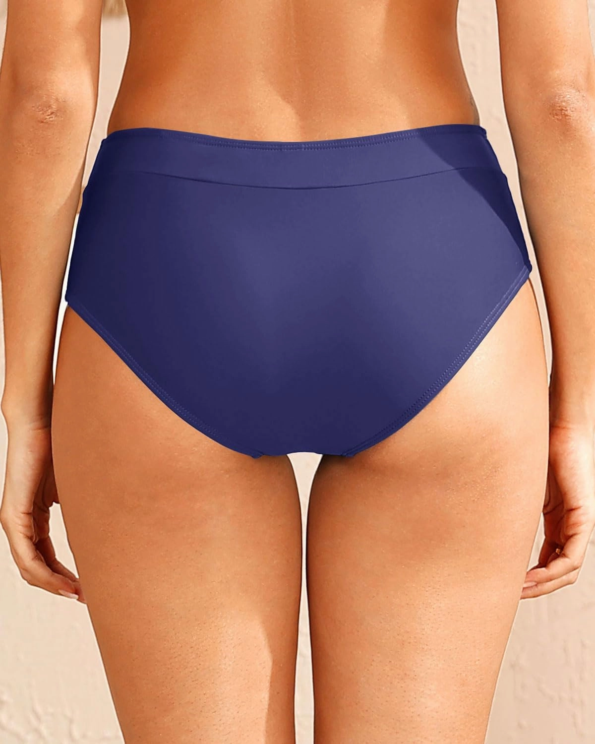 Tempt Me Women Mid Waist Bikini Bottoms - Full Coverage Bathing Suit Swim Bottom Swimsuit Swimwear