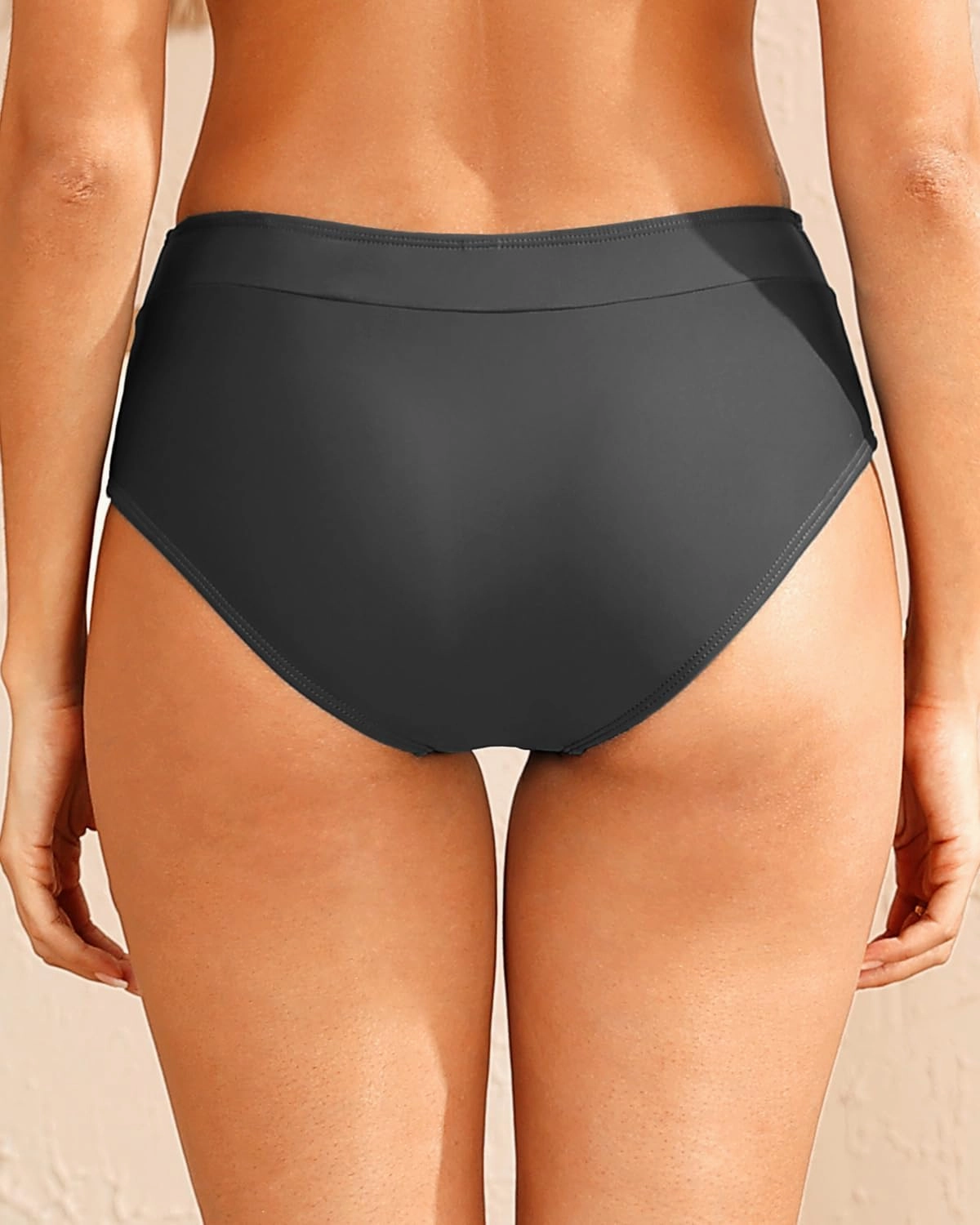Tempt Me Women Mid Waist Bikini Bottoms - Full Coverage Bathing Suit Swim Bottom Swimsuit Swimwear