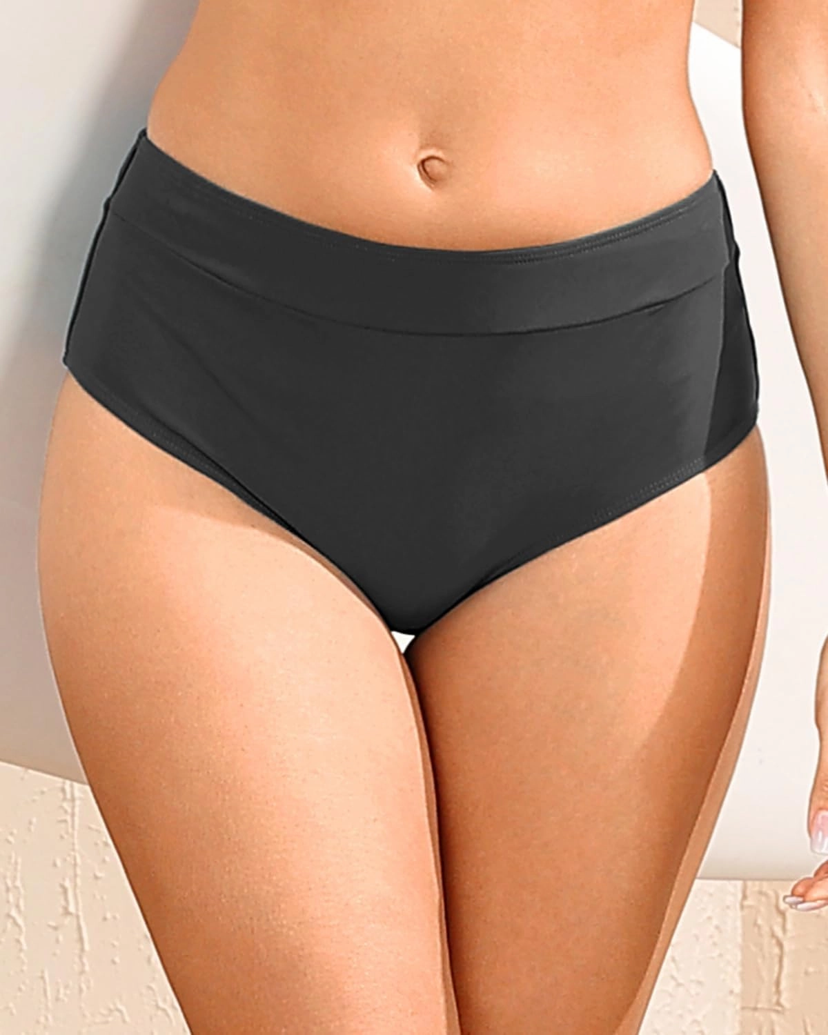 Tempt Me Women Mid Waist Bikini Bottoms - Full Coverage Bathing Suit Swim Bottom Swimsuit Swimwear