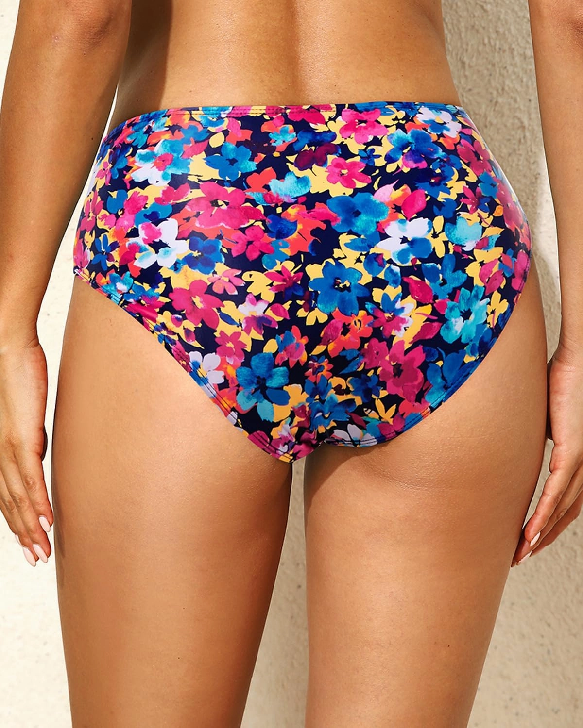 Tempt Me Women Mid Waist Bikini Bottoms - V Cut Bathing Suit Bottoms Twist Front Swimsuit Bottoms Ruched Swimwear 2025