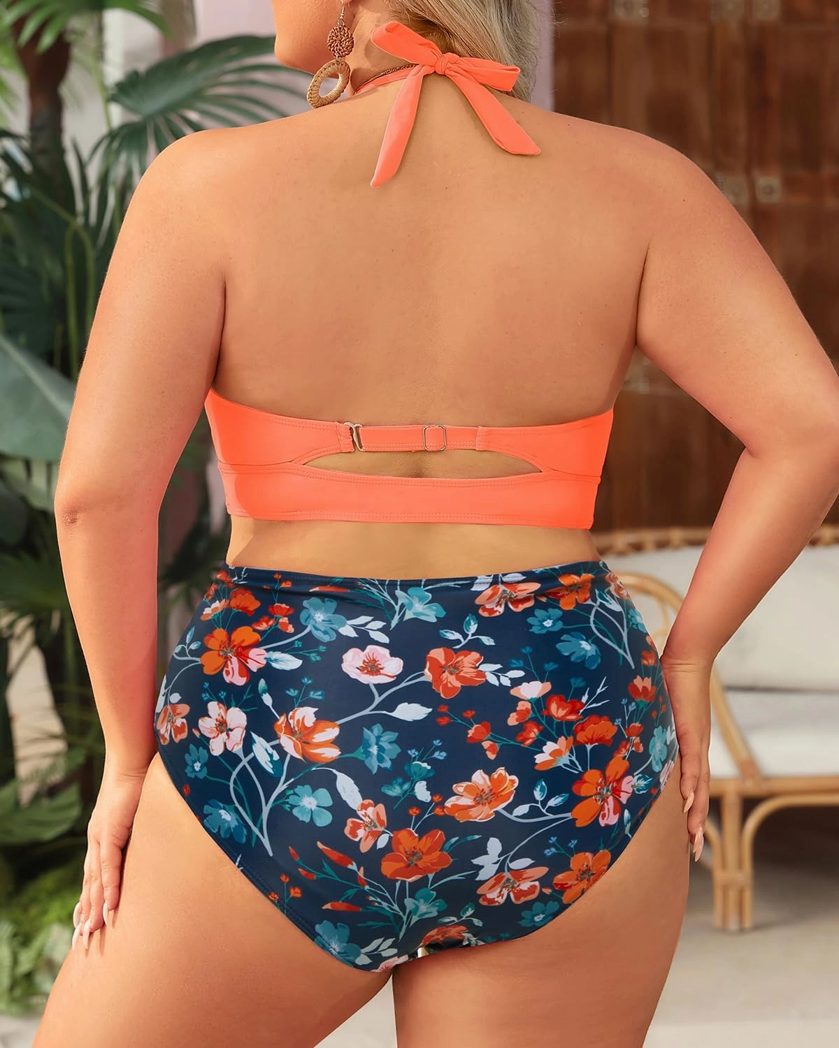 Tempt Me Women Plus Size Bikini High Waisted Swimsuits Mesh Tummy Control Two Piece Bathing Suit