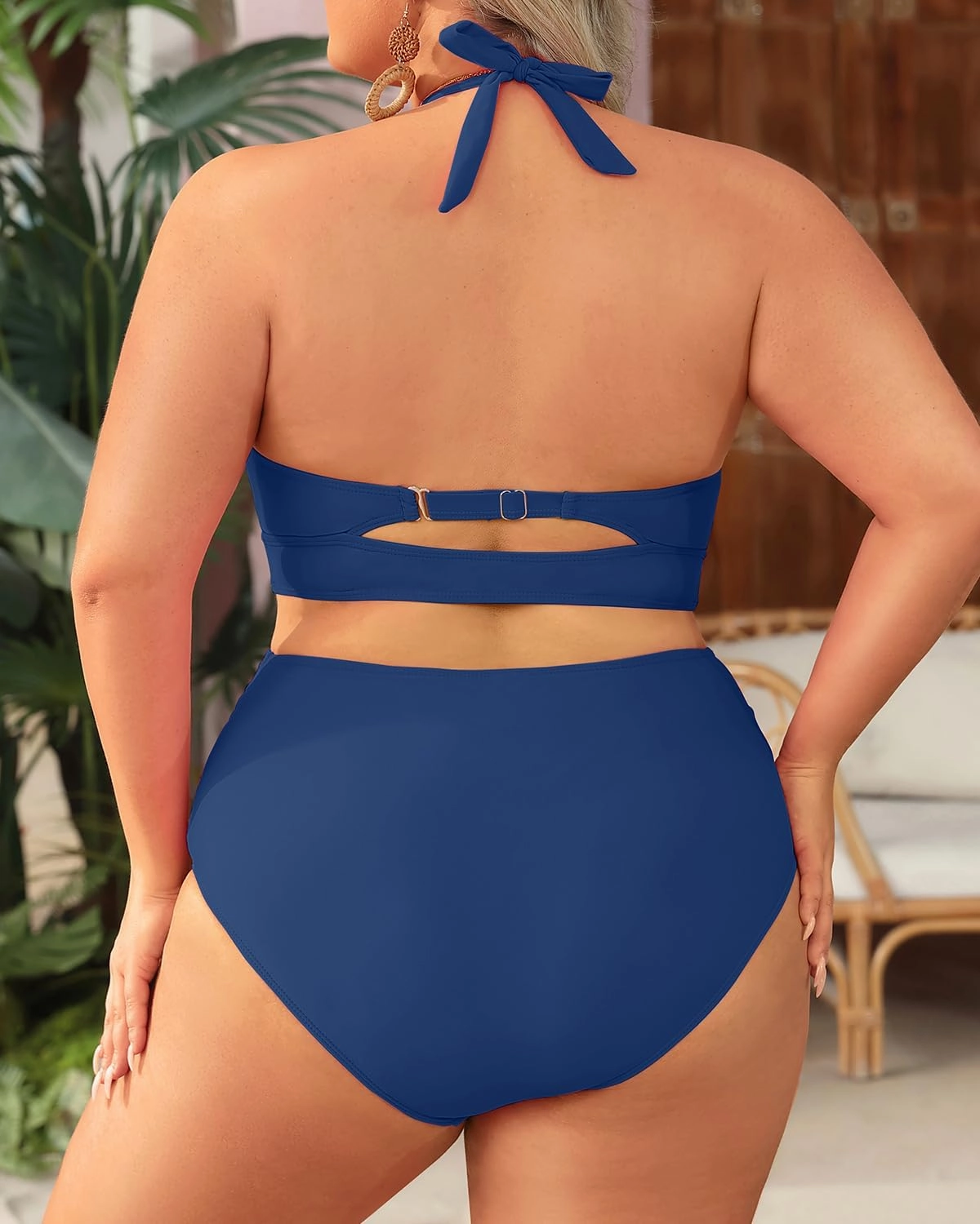 Tempt Me Women Plus Size Bikini High Waisted Swimsuits Mesh Tummy Control Two Piece Bathing Suit