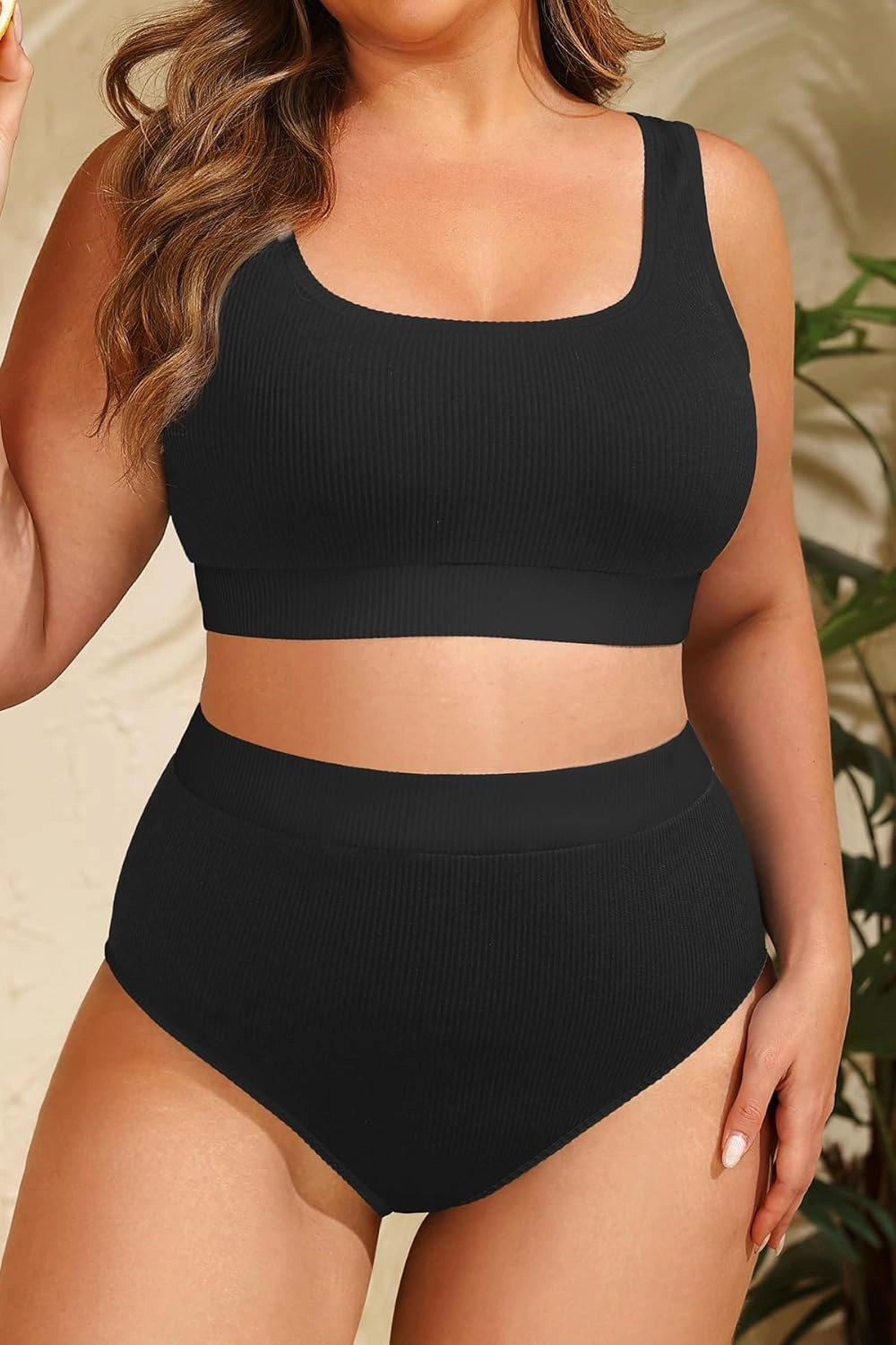 Tempt Me Women Plus Size High Waisted Bikini Set Two Piece Swimsuit Full Coverage Sporty 2 Piece Bathing Suits