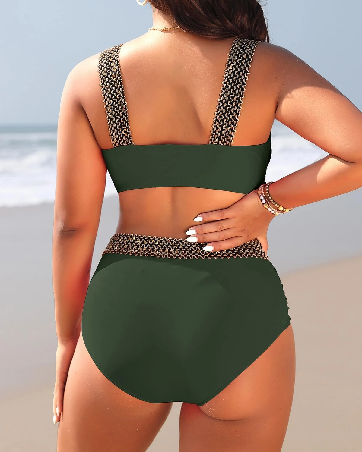 Tempt Me Women Plus Size High Waisted Bikini Set Two Piece Tummy Control Swimsuit