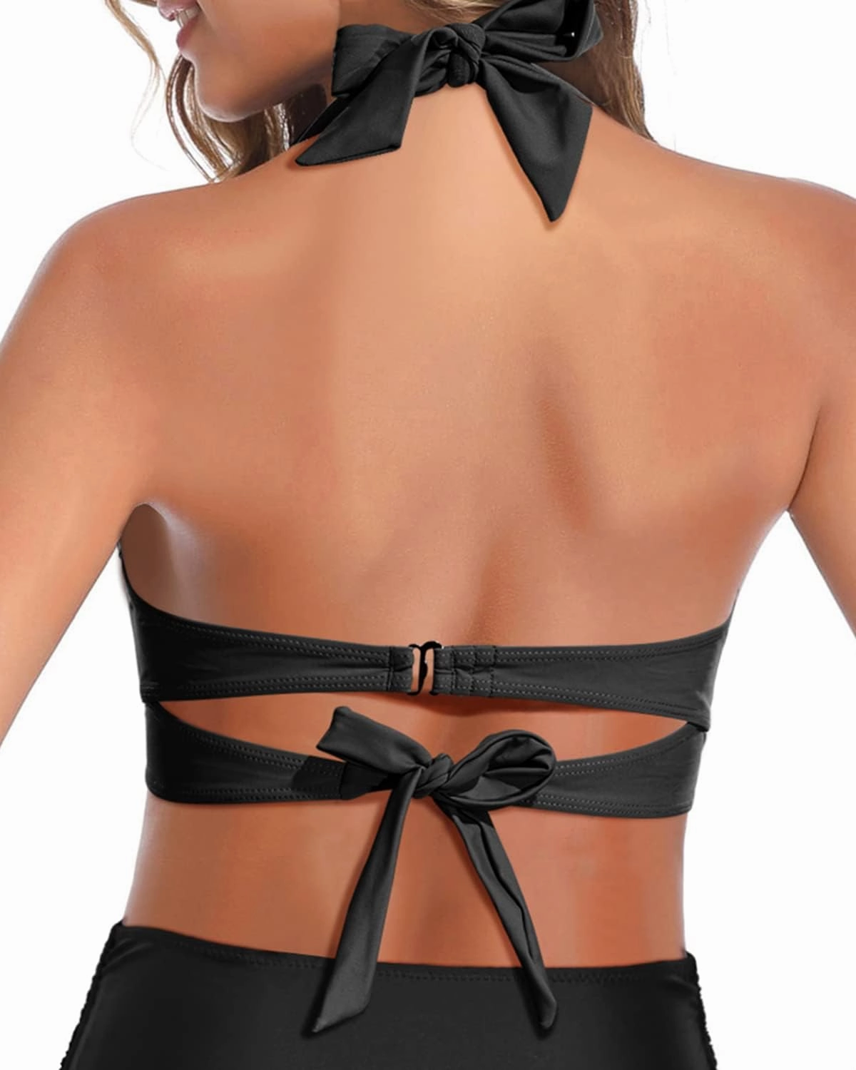 Tempt Me Women's Bikini Top - Push Up, Halter, Retro, Padded Swimsuit Top