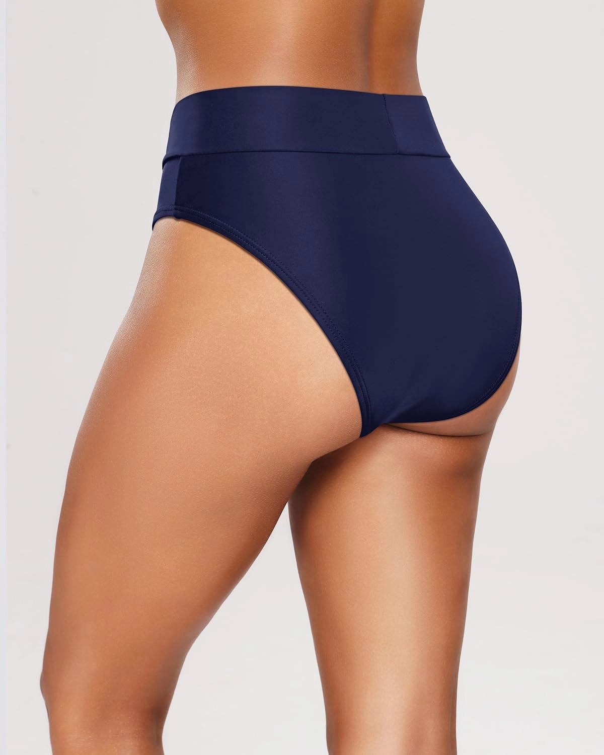 Tempt Me Women's High Waisted Bikini Bottom Crossover V Cut Bathing Suit Swim Bottom