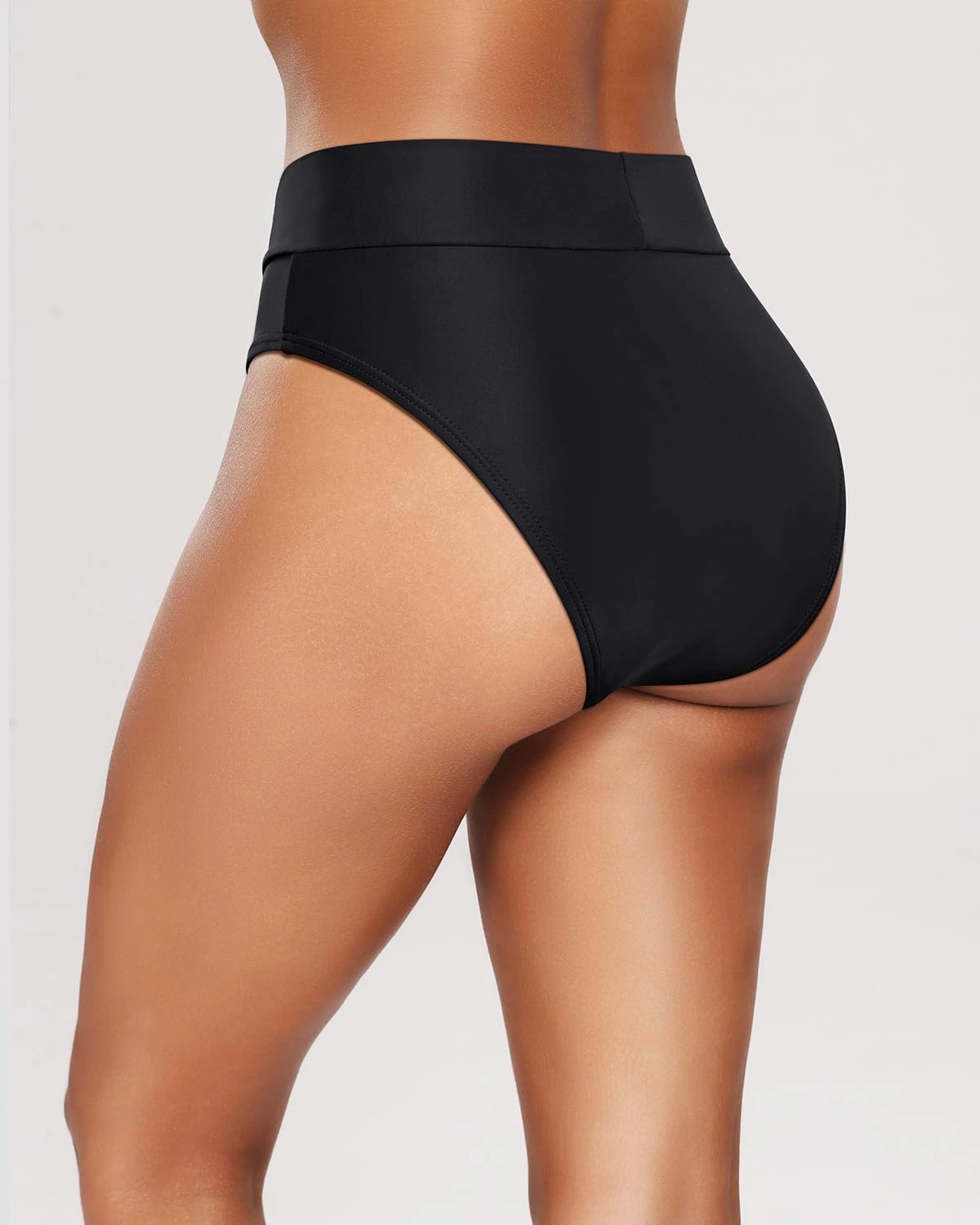 Tempt Me Women's High Waisted Bikini Bottom Crossover V Cut Bathing Suit Swim Bottom
