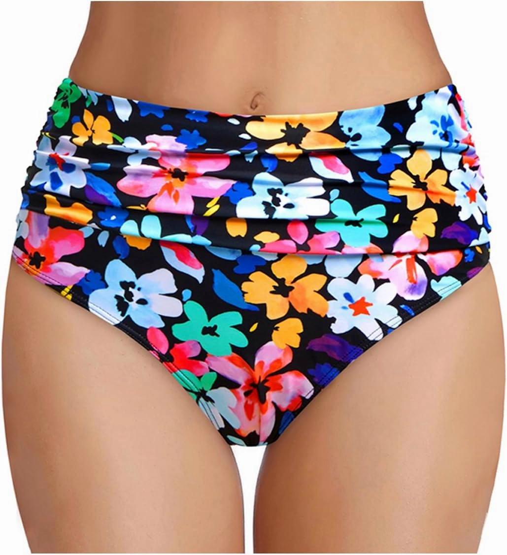 Tempt Me Women's High Waisted Bikini Bottom Tummy Control Ruched Bathing Suit Swim Bottom