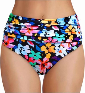 Tempt Me Women's High Waisted Bikini Bottom Tummy Control Ruched Bathing Suit Swim Bottom