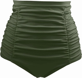 Tempt Me Women's High Waisted Swimsuit Bottom Tummy Control Ruched Bikini Bottom Vintage Swim Bottom Tankini Briefs