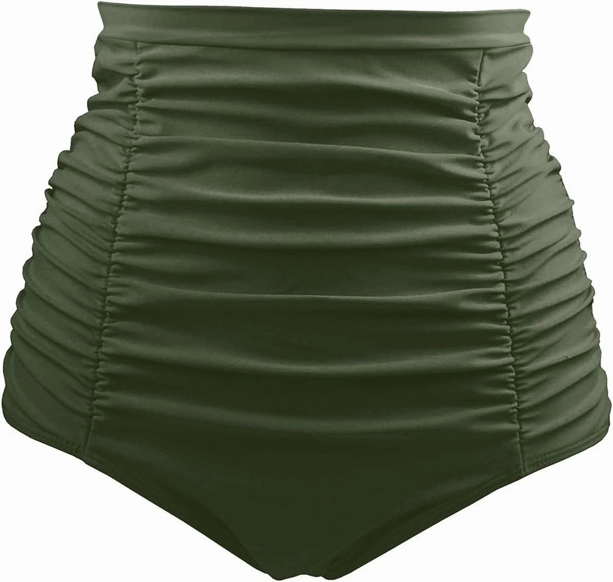 Tempt Me Women's High Waisted Swimsuit Bottom Tummy Control Ruched Bikini Bottom Vintage Swim Bottom Tankini Briefs