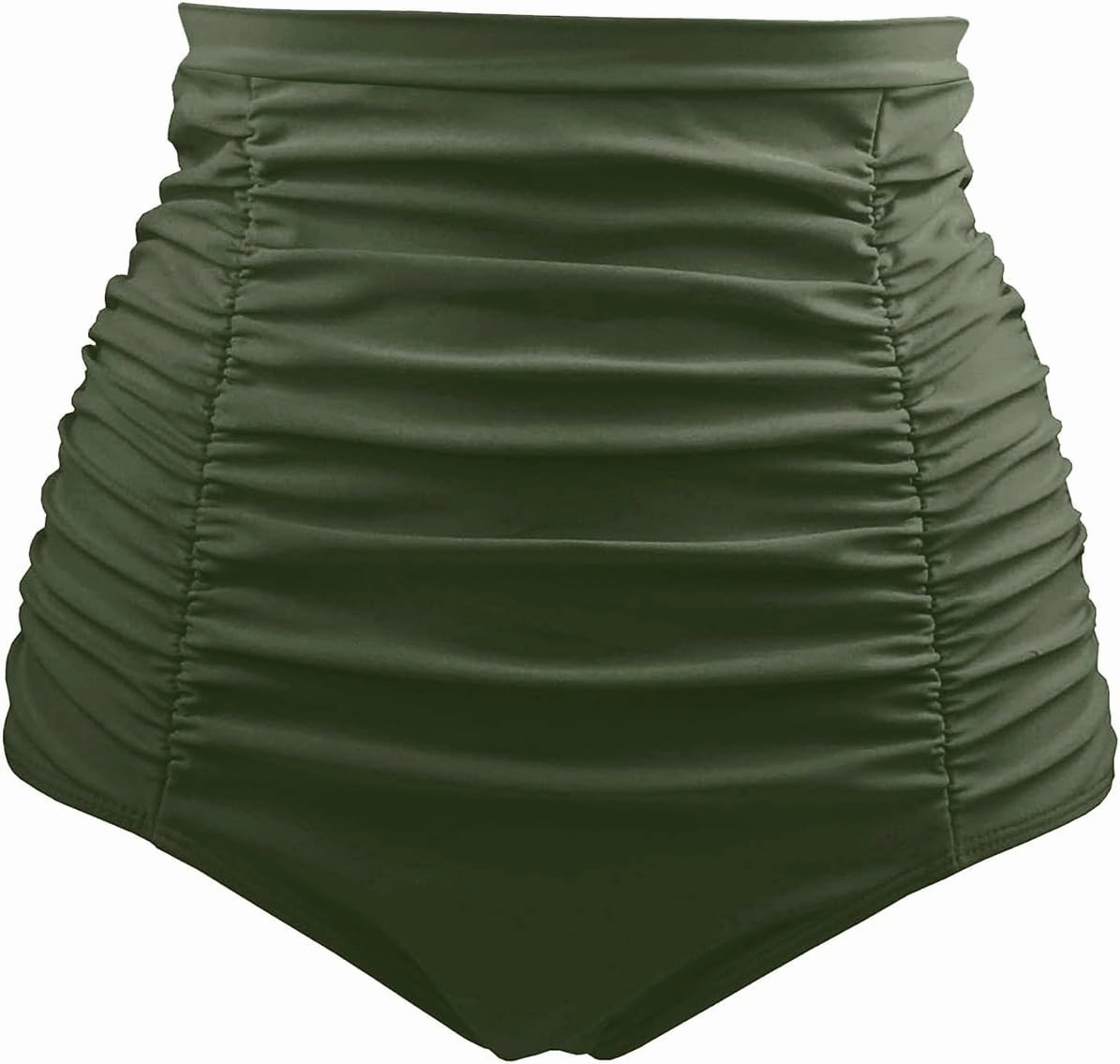 Tempt Me Women's High Waisted Swimsuit Bottom Tummy Control Ruched Bikini Bottom Vintage Swim Bottom Tankini Briefs