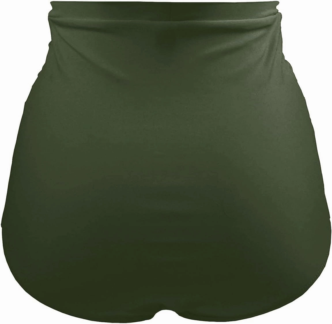 Tempt Me Women's High Waisted Swimsuit Bottom Tummy Control Ruched Bikini Bottom Vintage Swim Bottom Tankini Briefs