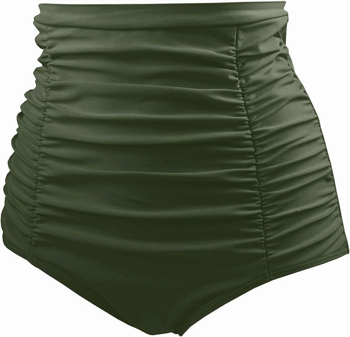 Tempt Me Women's High Waisted Swimsuit Bottom Tummy Control Ruched Bikini Bottom Vintage Swim Bottom Tankini Briefs