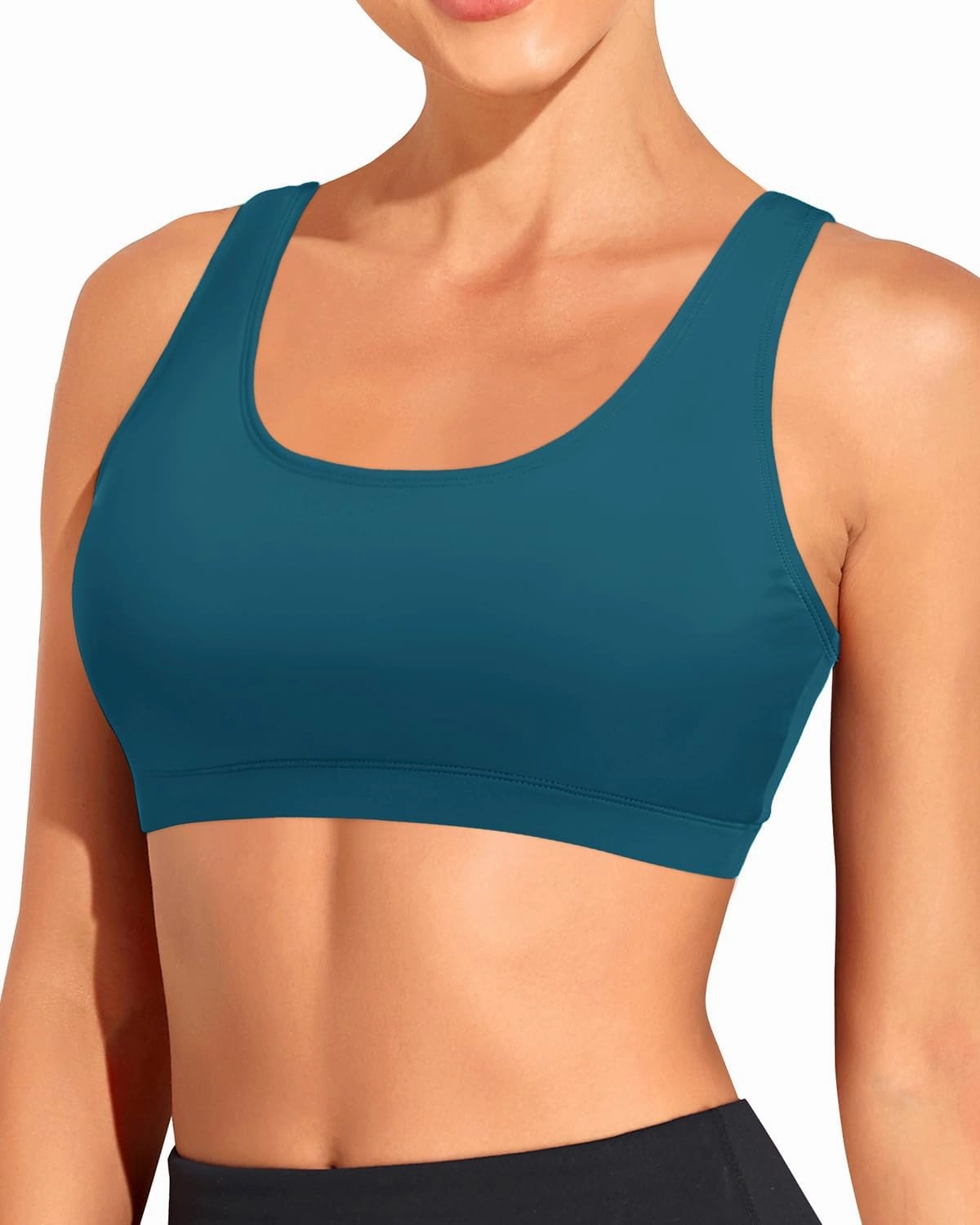 Tempt Me Women Sports Bra Bikini Top Push Up Scoop Neck Bathing Suits Top for Teen Girls