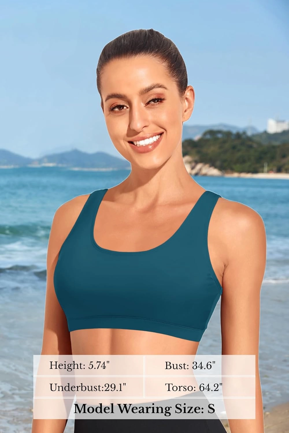 Tempt Me Women Sports Bra Bikini Top Push Up Scoop Neck Bathing Suits Top for Teen Girls