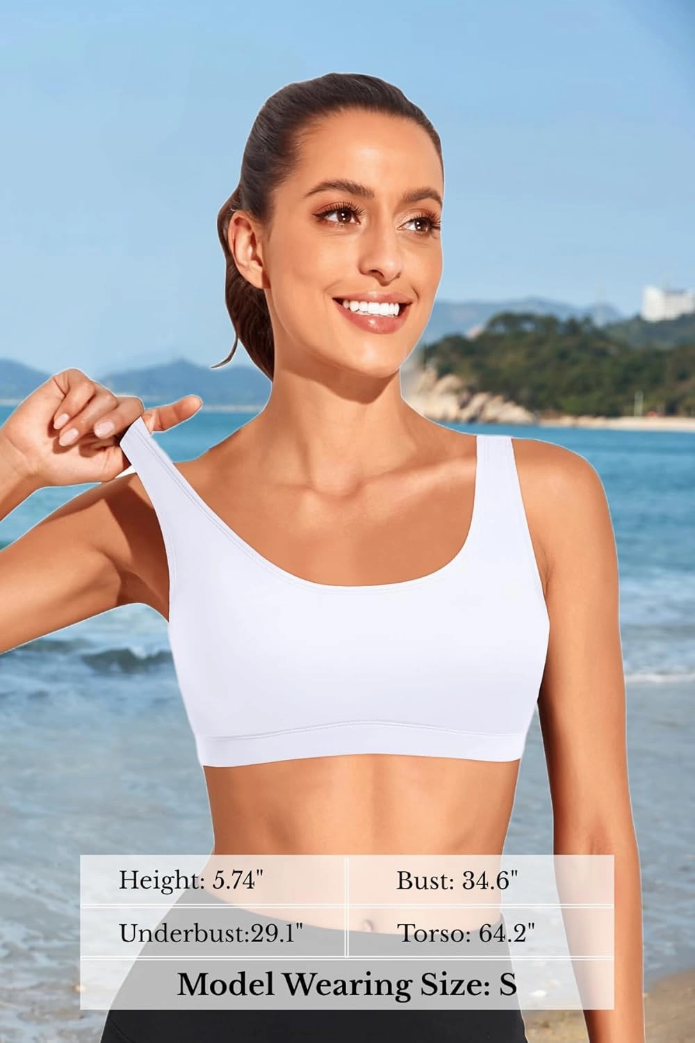 Tempt Me Women Sports Bra Bikini Top Push Up Scoop Neck Bathing Suits Top for Teen Girls