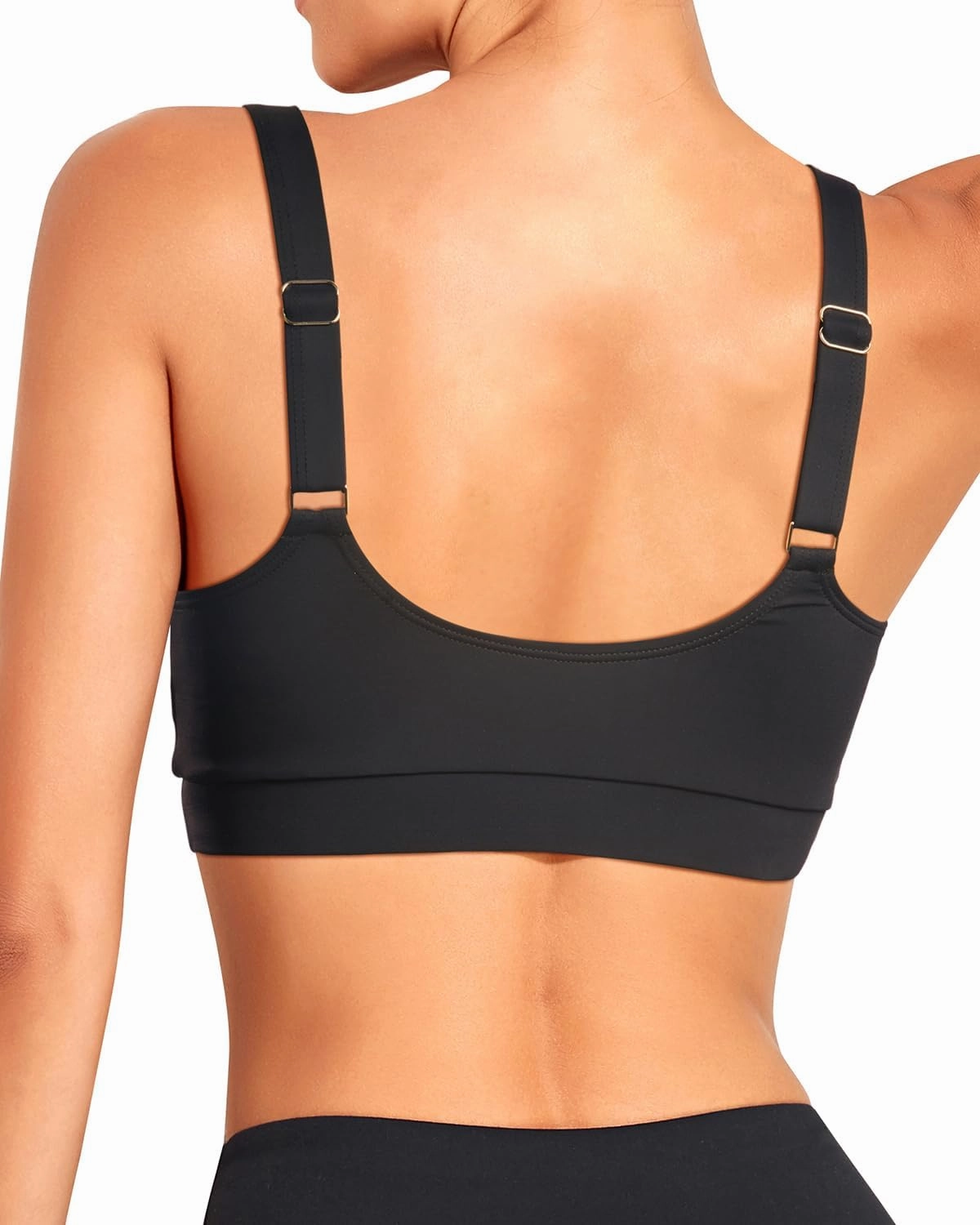 Tempt Me Women Sports Bra Bikini Tops Scoop Neck Bathing Suits Top Padded Swim Crop Tops Only