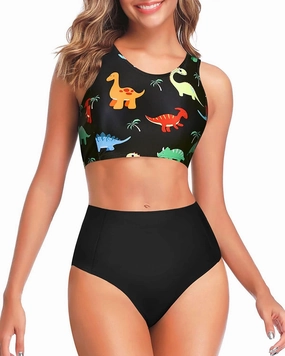 Tempt Me Women Two Piece High Waisted Bikini Set Sporty Swimsuits Bathing Suit with Bottom for Teen Girls
