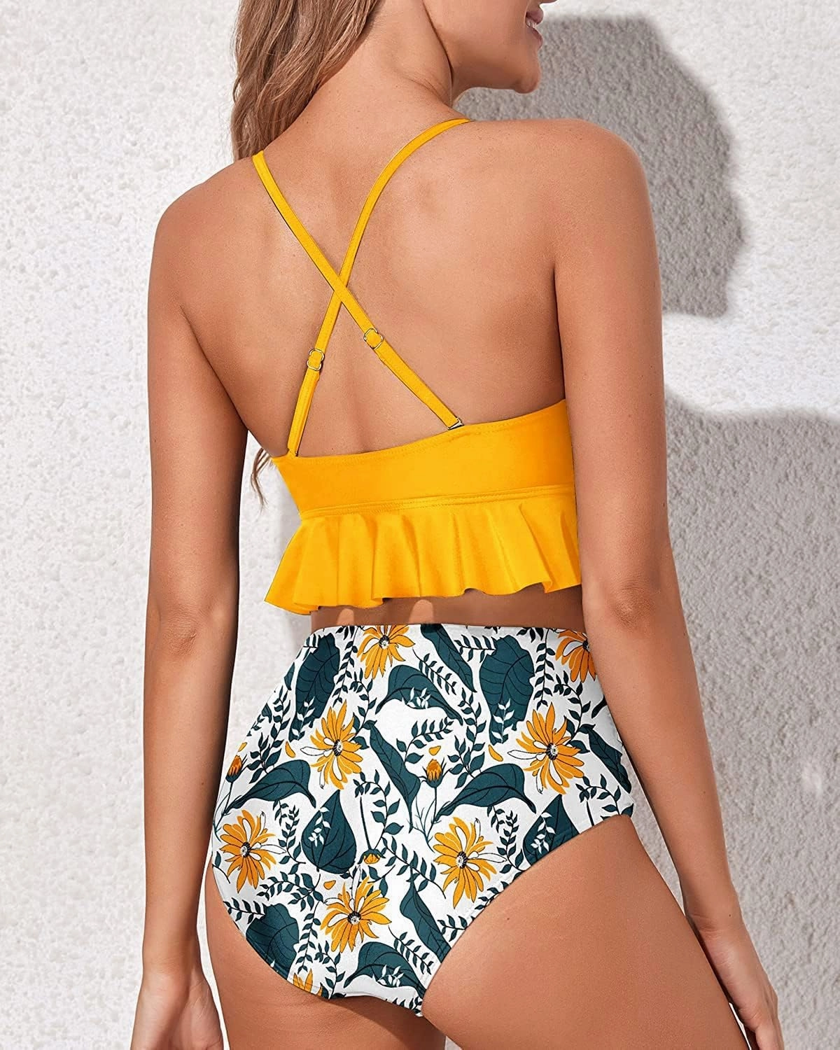 Tempt Me Women Two Piece Swimsuits High Waisted Bikini Set Ruffle Flounce Tummy Control Bottoms Bathing Suit