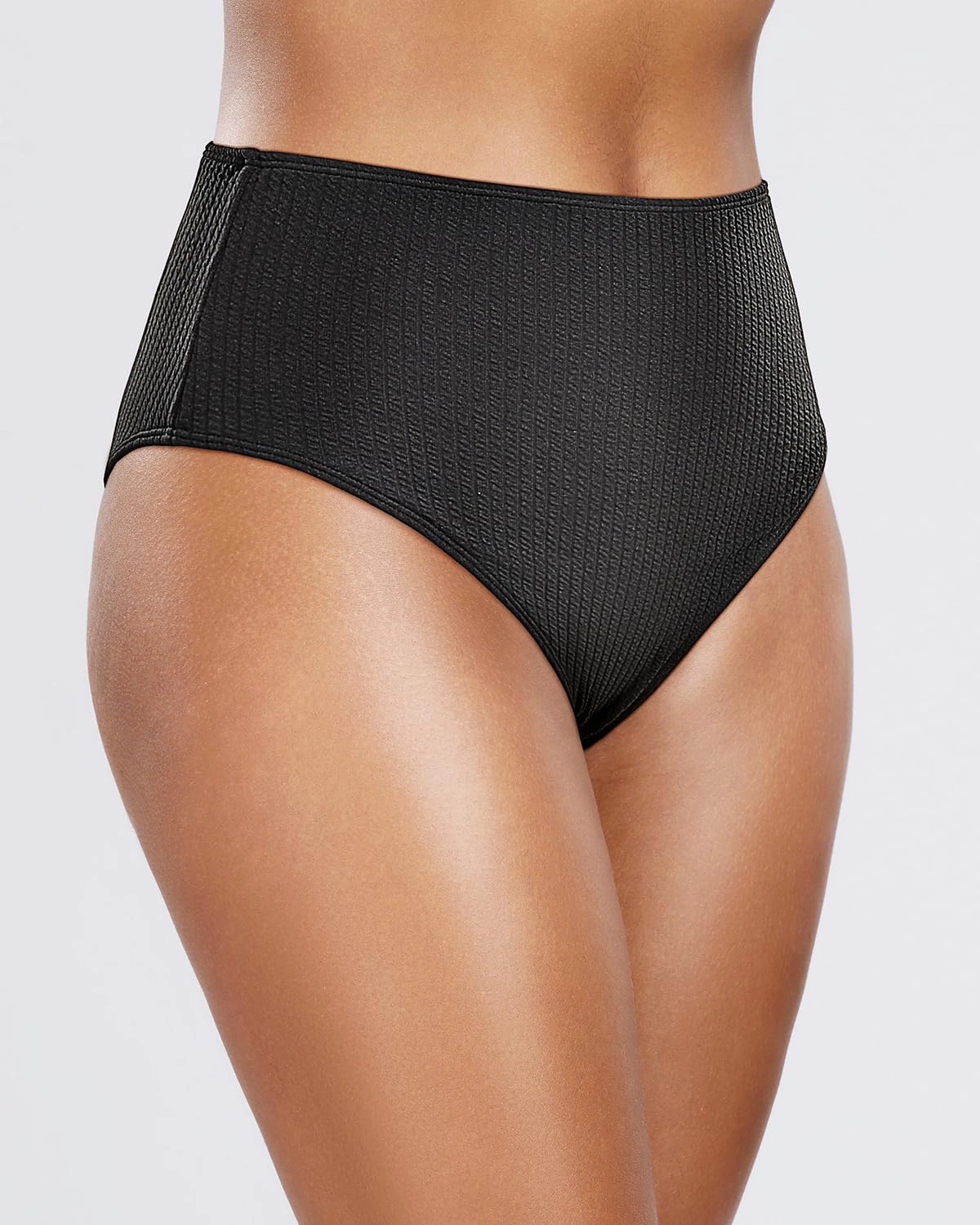 Tempt Me Womens High Cut High Waisted Bikini Bottoms Tummy Control Bathing Suit Bottoms Swim Bottom Swimsuit Bottom