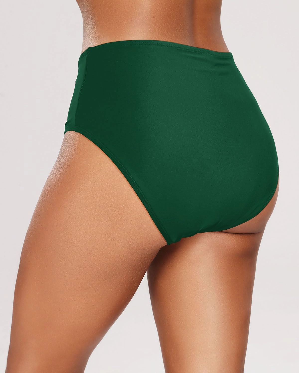Tempt Me Womens High Cut High Waisted Bikini Bottoms Tummy Control Bathing Suit Bottoms Swim Bottom Swimsuit Bottom