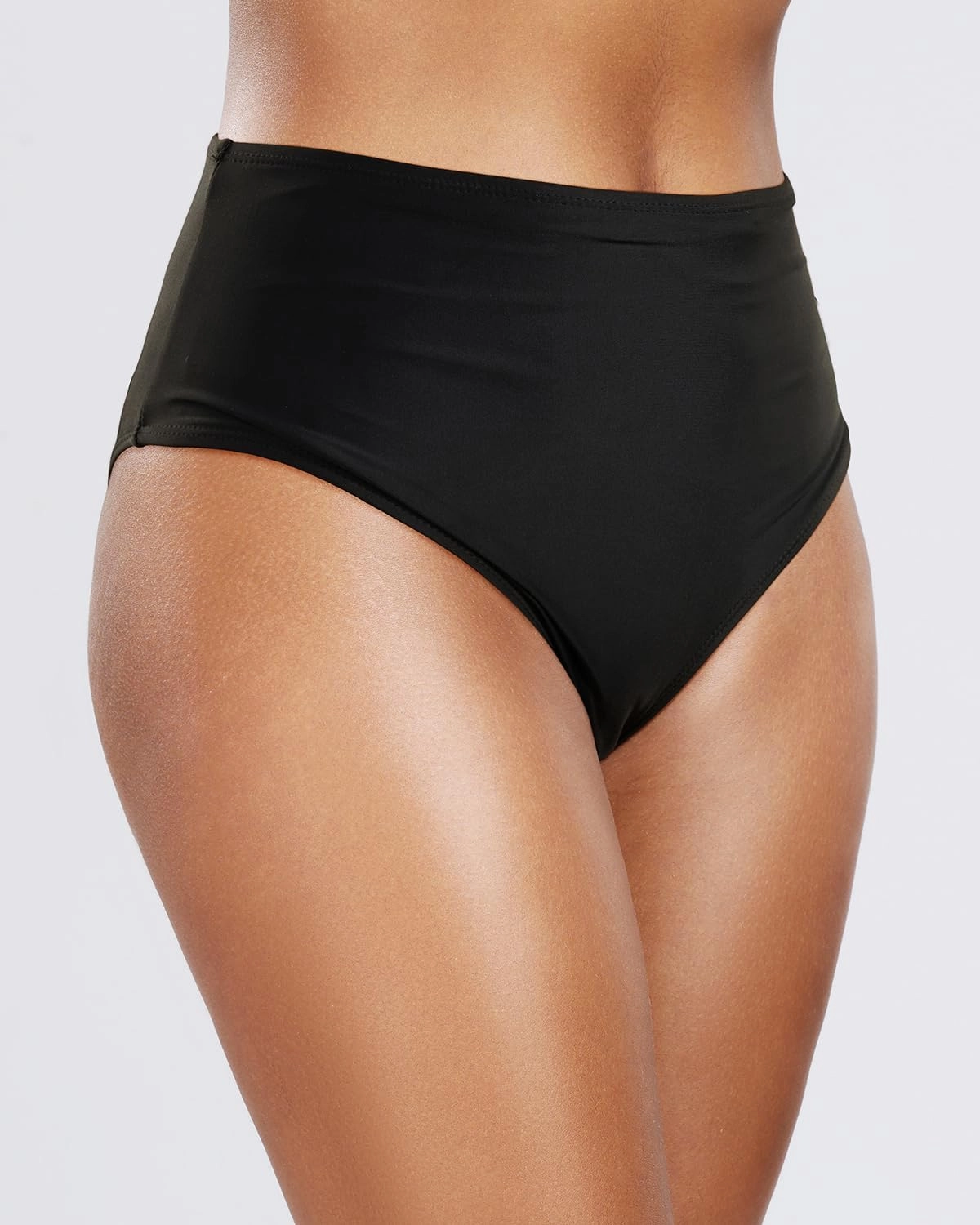 Tempt Me Womens High Cut High Waisted Bikini Bottoms Tummy Control Bathing Suit Bottoms Swim Bottom Swimsuit Bottom