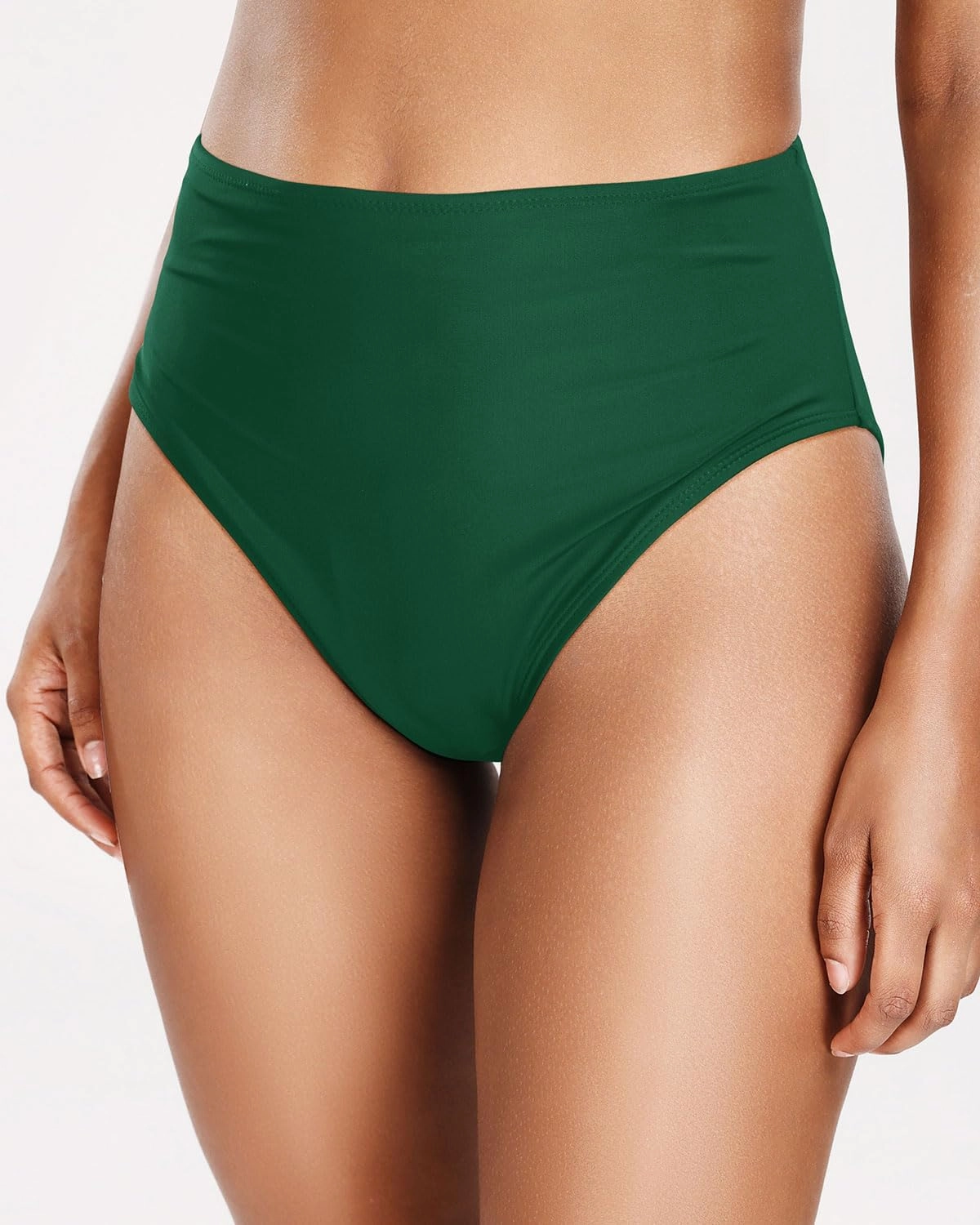 Tempt Me Womens High Cut High Waisted Bikini Bottoms Tummy Control Bathing Suit Bottoms Swim Bottom Swimsuit Bottom