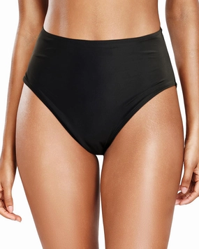 Tempt Me Womens High Cut High Waisted Bikini Bottoms Tummy Control Bathing Suit Bottoms Swim Bottom Swimsuit Bottom