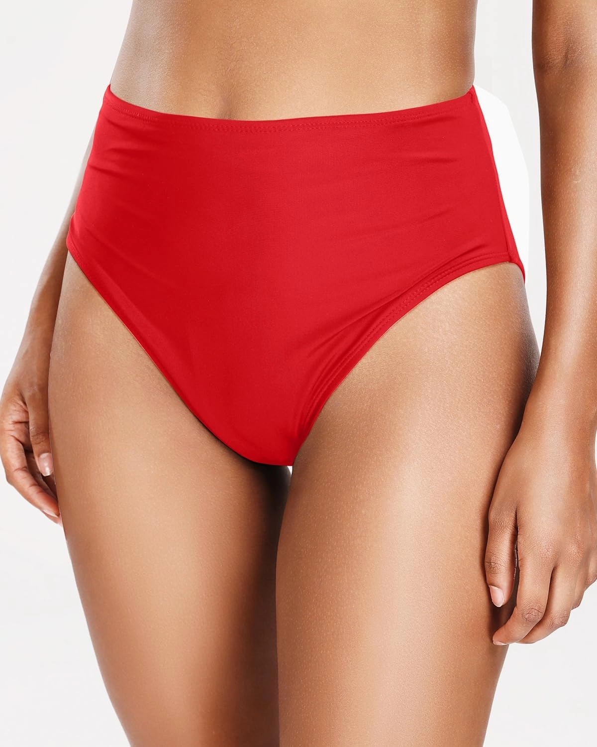 Tempt Me Womens High Cut High Waisted Bikini Bottoms Tummy Control Bathing Suit Bottoms Swim Bottom Swimsuit Bottom