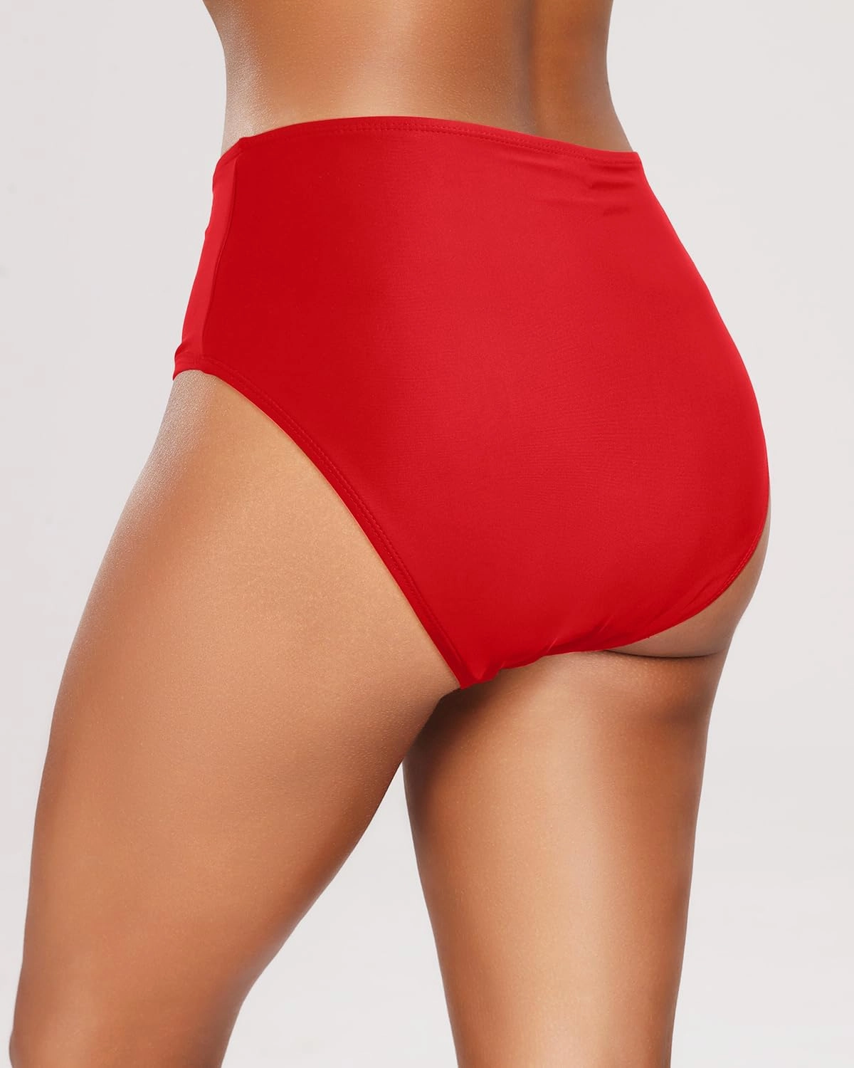 Tempt Me Womens High Cut High Waisted Bikini Bottoms Tummy Control Bathing Suit Bottoms Swim Bottom Swimsuit Bottom