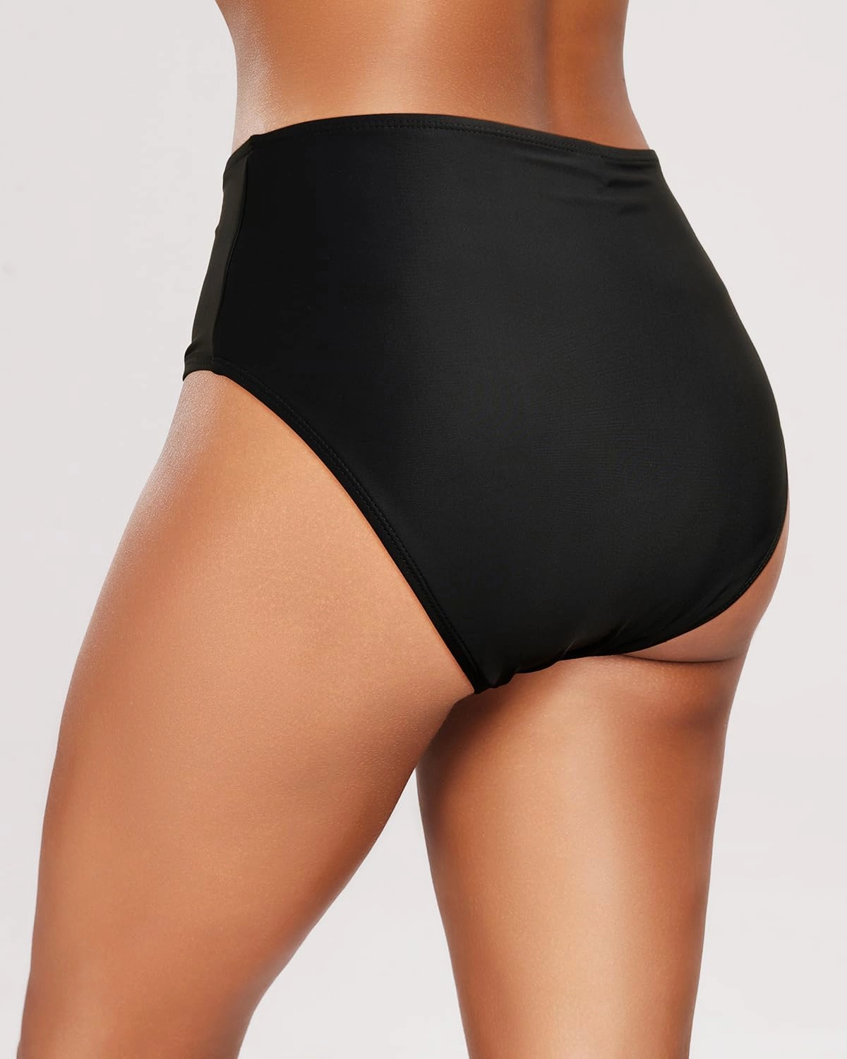 Tempt Me Womens High Cut High Waisted Bikini Bottoms Tummy Control Bathing Suit Bottoms Swim Bottom Swimsuit Bottom
