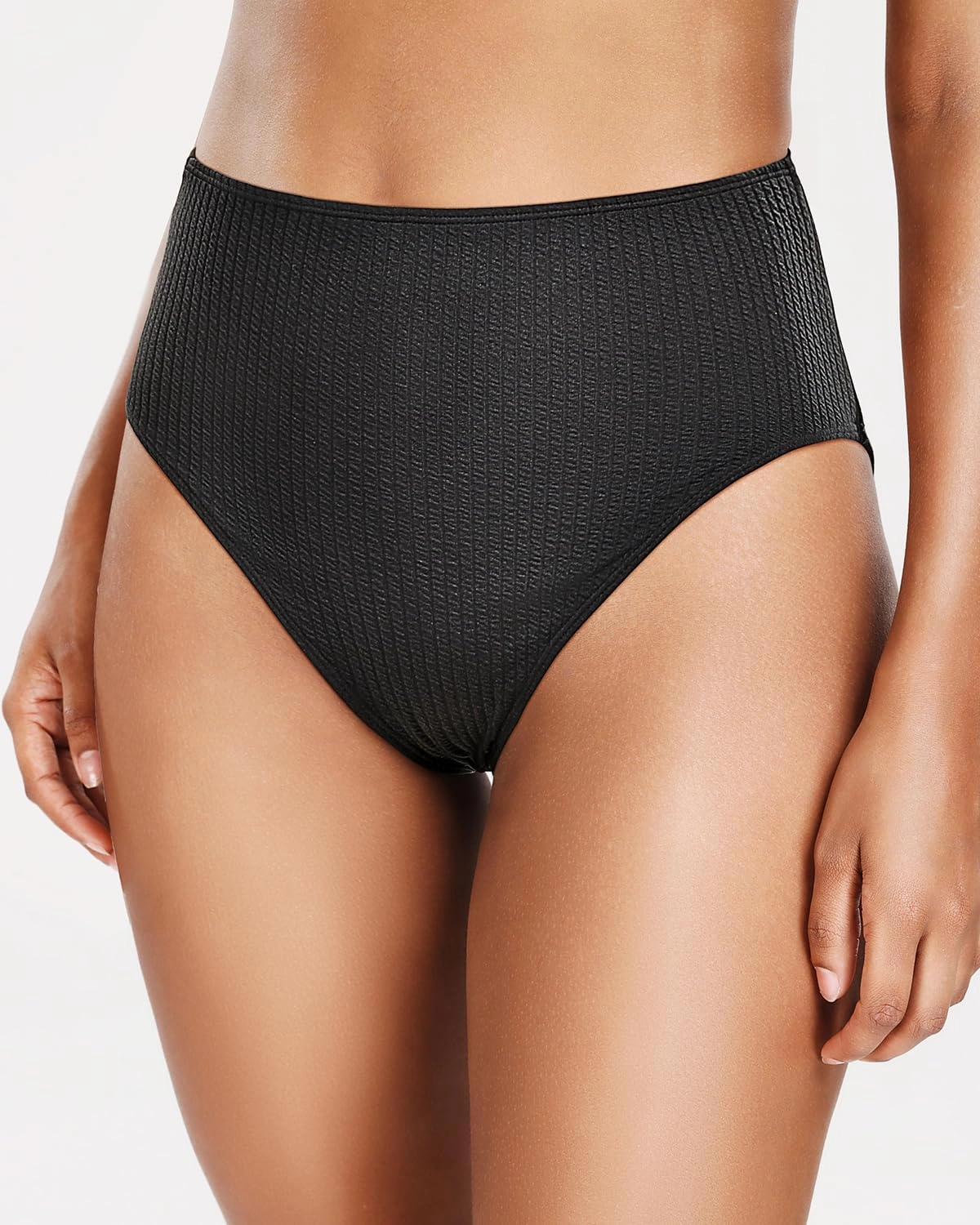 Tempt Me Womens High Cut High Waisted Bikini Bottoms Tummy Control Bathing Suit Bottoms Swim Bottom Swimsuit Bottom