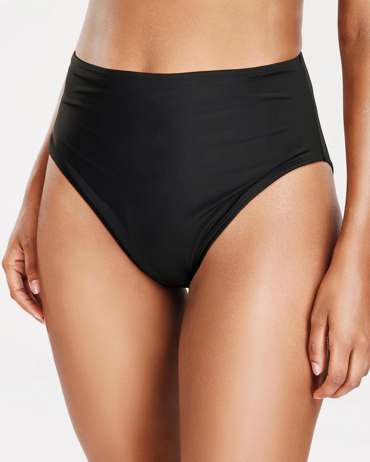 Tempt Me Womens High Cut High Waisted Bikini Bottoms Tummy Control Bathing Suit Bottoms Swim Bottom Swimsuit Bottom