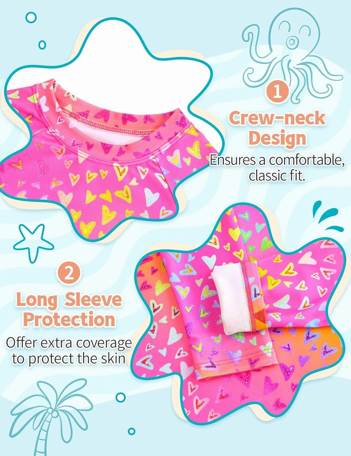 TENVDA Girls Swimsuit Two Piece Boyshort Tankini Bathing Suits Summer Beach Kids Swimwear Size 4-14 Years