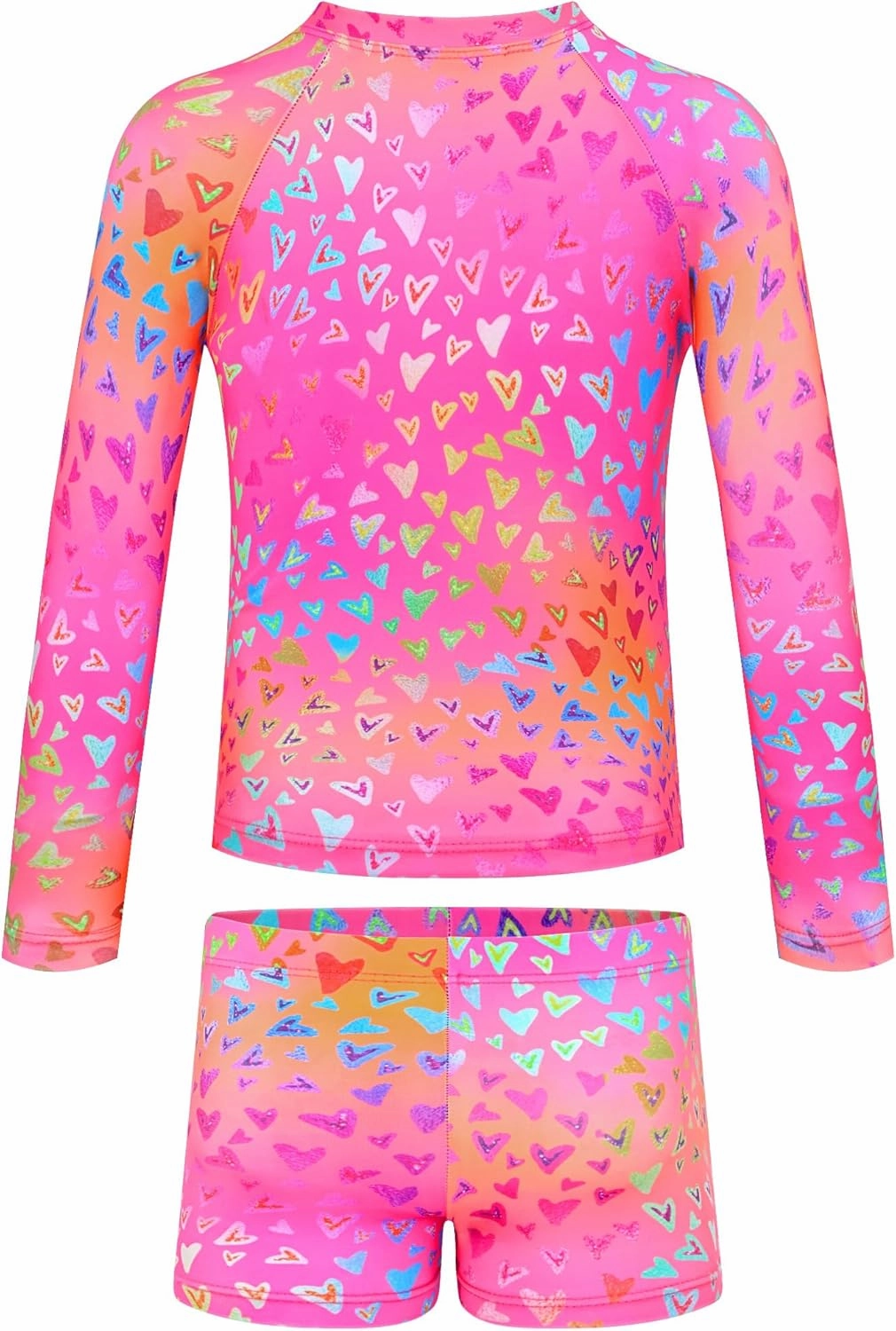 TENVDA Girls Swimsuit Two Piece Boyshort Tankini Bathing Suits Summer Beach Kids Swimwear Size 4-14 Years