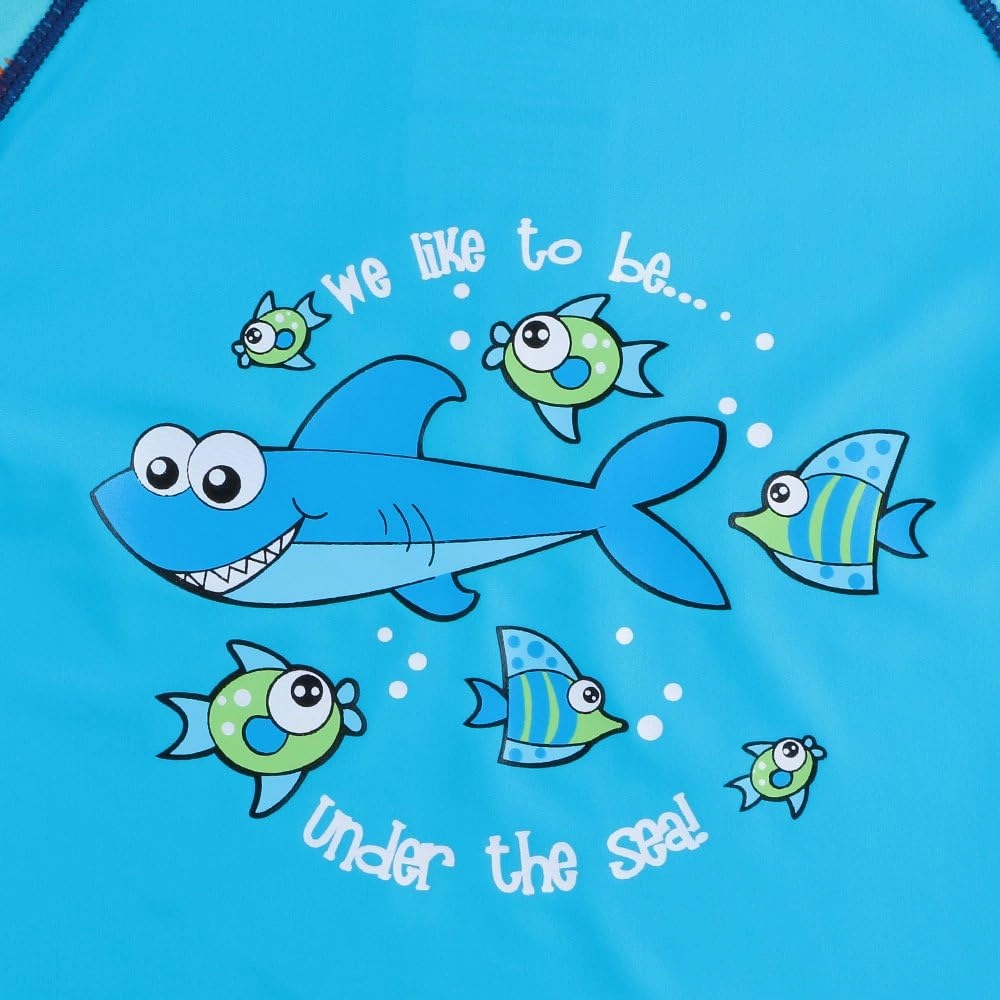 TFJH E 2PCS Kids Boys Long Sleeve Swimsuit UPF 50  UV Sun Protective Swimwear