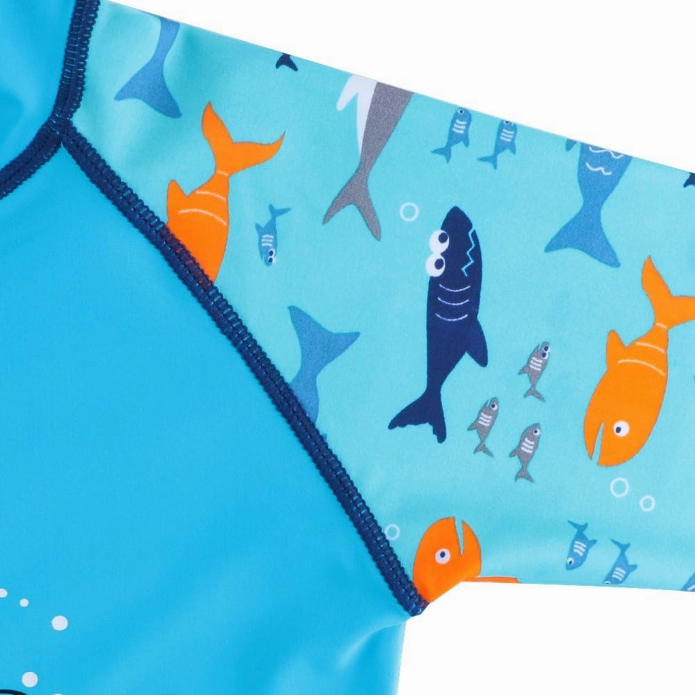 TFJH E 2PCS Kids Boys Long Sleeve Swimsuit UPF 50  UV Sun Protective Swimwear