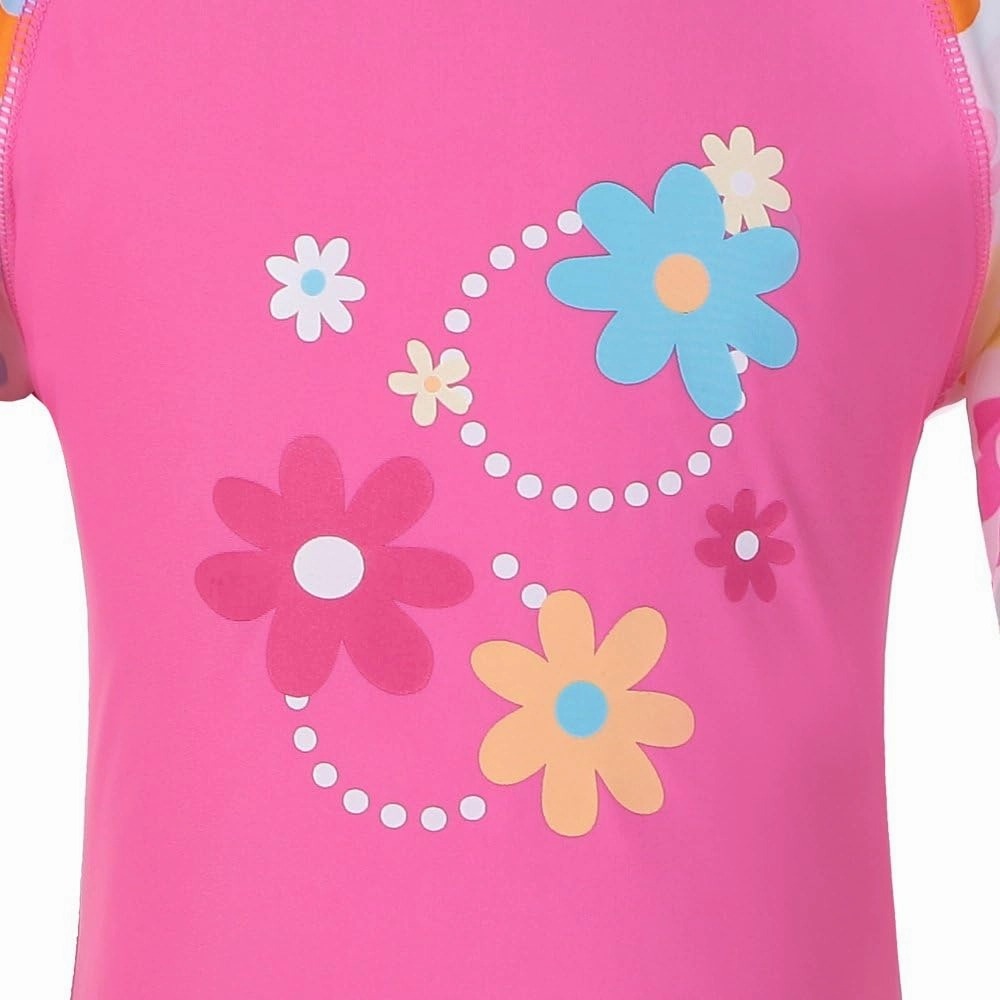 TFJH E Girls Long Sleeve Swimsuit Two Piece Swimwear 3-12 Years UPF 50  Sunsuits