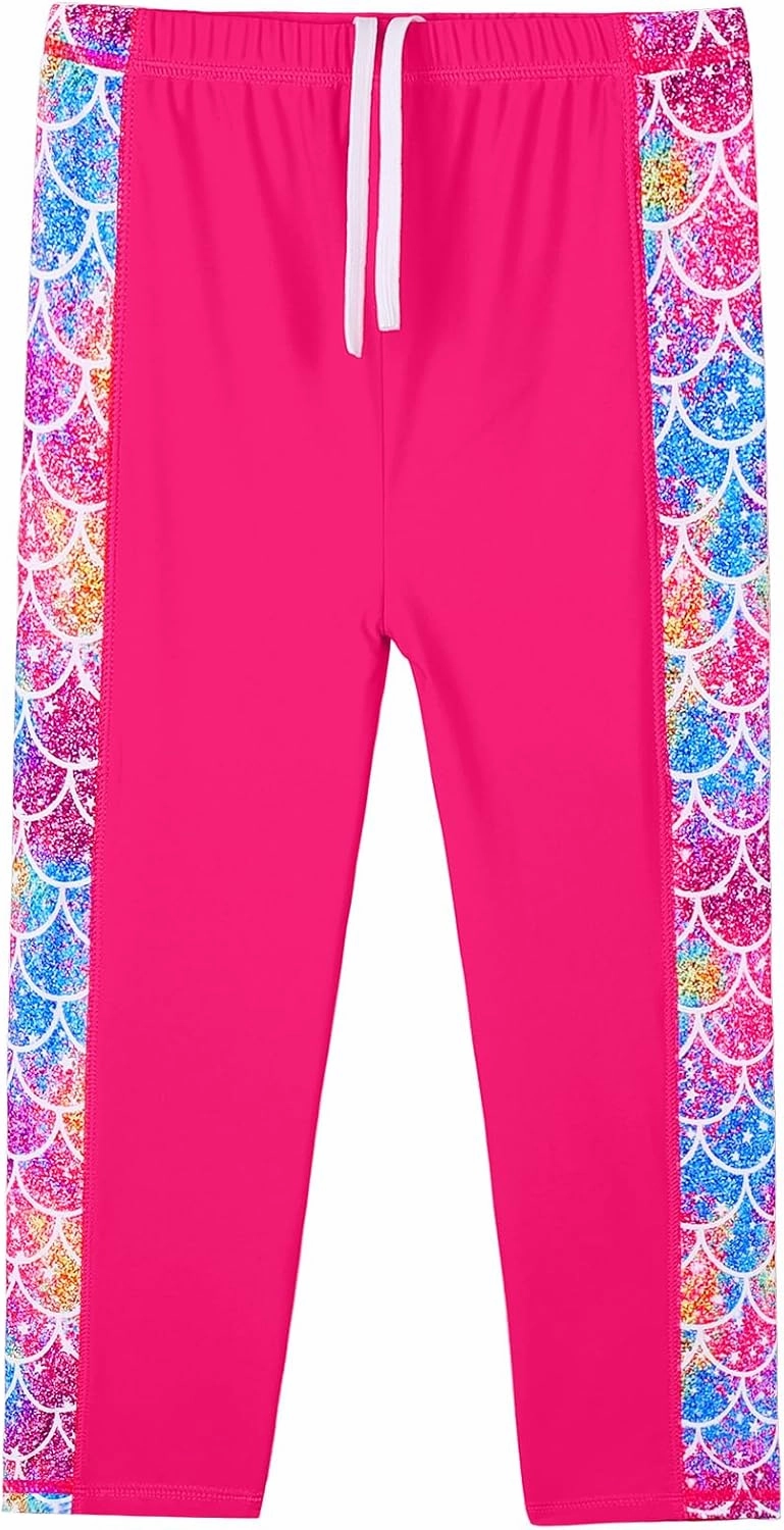 TFJH E Girls Long Sleeve Swimsuit Two Piece Swimwear 3-12 Years UPF 50  Sunsuits