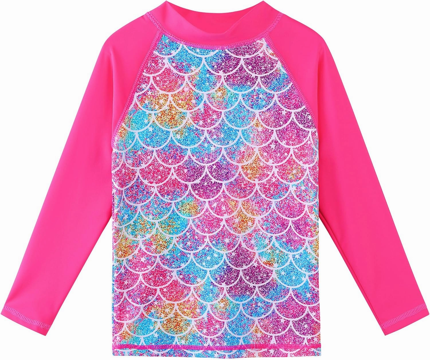 TFJH E Girls Long Sleeve Swimsuits Skirt 2-Pieces Rash Guard Set Sun Protection UV 50 