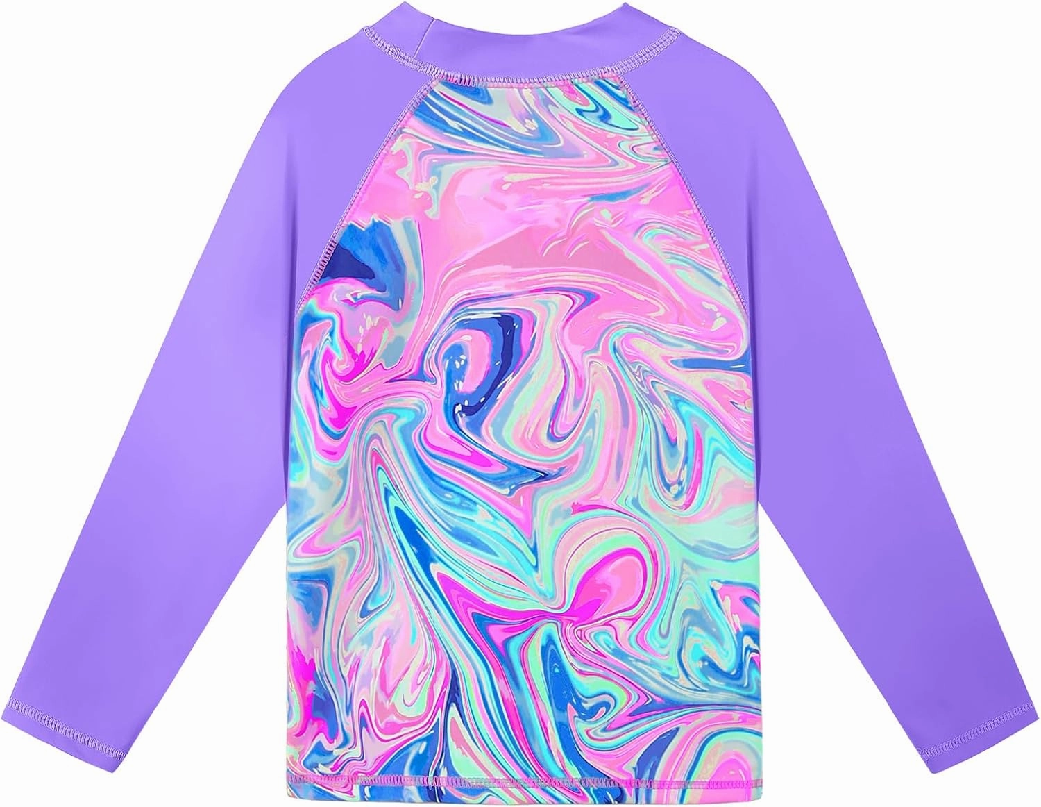 TFJH E Girls Long Sleeve Swimsuits Skirt 2-Pieces Rash Guard Set Sun Protection UV 50 