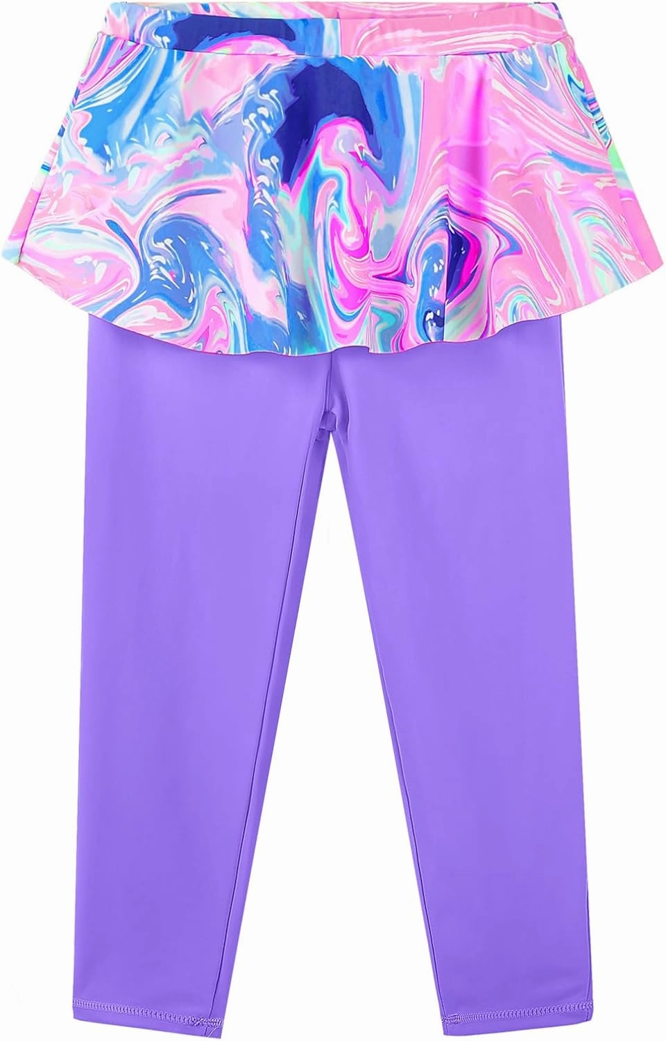 TFJH E Girls Long Sleeve Swimsuits Skirt 2-Pieces Rash Guard Set Sun Protection UV 50 